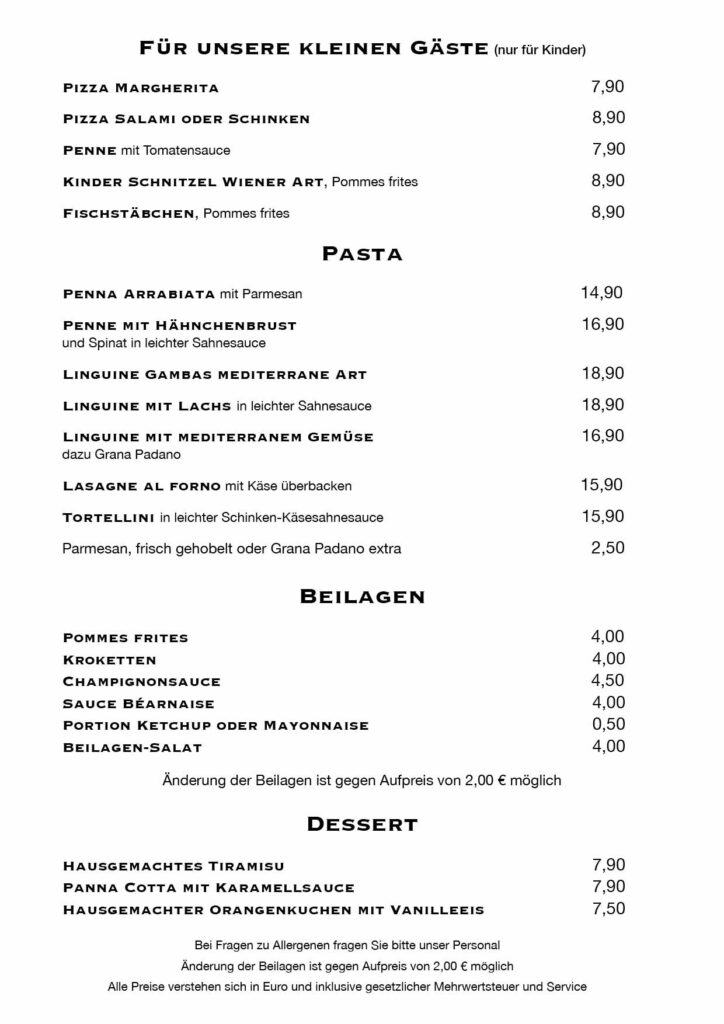 Speisekarte-Topi-Restaurant